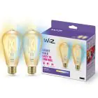 Duopak 2x WiZ Smart LED E27 Edison Filament Goud 7W 640lm | Beste Kleurweergave - Dimbaar - Vervangt 50W
